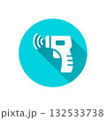 Thermometer gun flat icon with long shadow for graphic and web design. 132533738