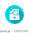 Medical folder flat icon with long shadow for graphic and web design. 132533741