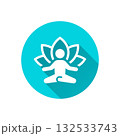 Meditation flat icon with long shadow for graphic and web design. 132533743