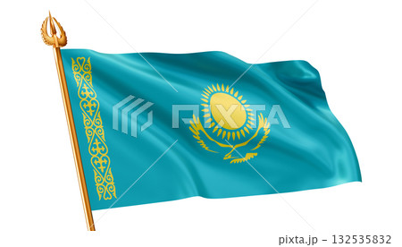 Flag of Kazakhstan 3d render 8 Flag of Kazakhstan 3d render 8 132535832