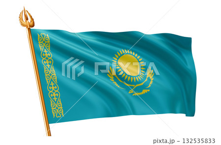 Flag of Kazakhstan 3d render 7 132535833