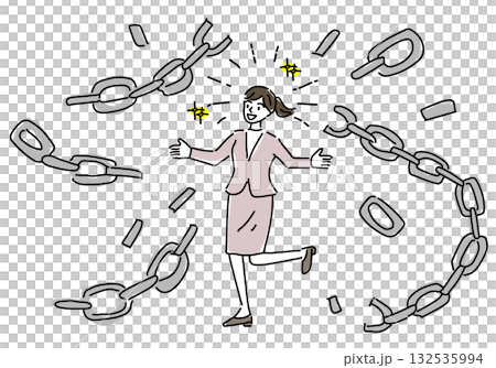 掙脫束縛的女白領形象,預示著退休和工作變動 掙脫束縛的女白領形象,預示著退休和工作變動 132535994