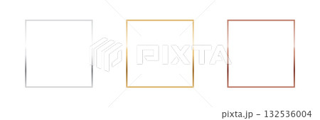 Gold, silver and bronze square frames. Metal thin photo or picture frames isolated on transparent background. 3d realistic empty template vector illustration set Gold, silver and bronze square frames. Metal thin photo or picture frames isolated on transparent background. 3d realistic empty template vector illustration set 132536004