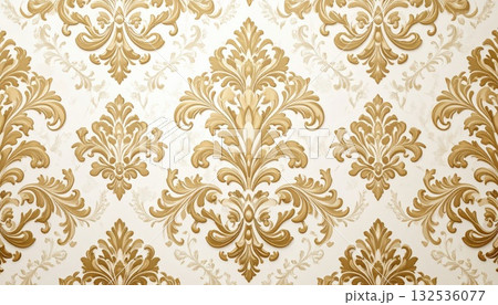 《AI画像》エレガントなゴールド模様の背景素材 132536077