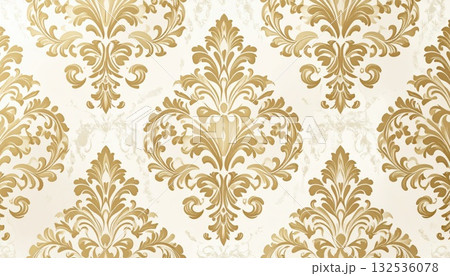 《AI画像》エレガントなゴールド模様の背景素材 132536078