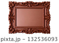 チョコレートブラウンの横型クラシック装飾フレーム（アンティーク調デザイン） 132536093