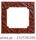 チョコレートブラウンのスクエア装飾フレーム（ロココ調デザイン・正方形） 132536100