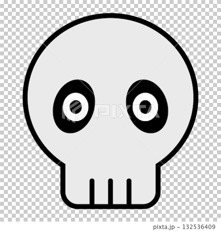 シンプルでかわいいガイコツのイラスト シンプルでかわいいガイコツのイラスト 132536409