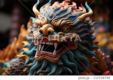 Majestic Chinese Dragon A Symbol of Power and Fortune, Capturing the Essence of Ancient Traditions in a Mesmerizing Display. created with Generative AI 132536740