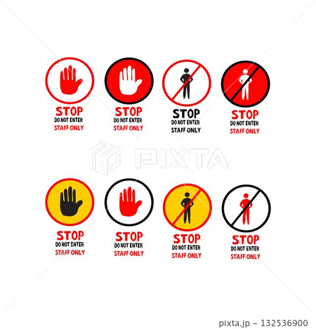 Staff Only Warning Sign 132536900