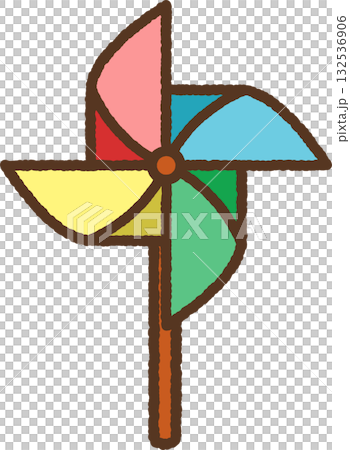 Hand-drawn simple icon illustration: Pinwheel Hand-drawn simple icon illustration: Pinwheel 132536906