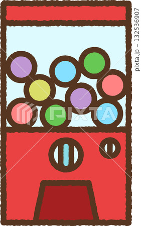 手書き風のシンプルアイコンイラスト　ガチャガチャ 132536907