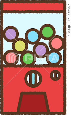 手書き風のシンプルアイコンイラスト　ガチャガチャ 132536907