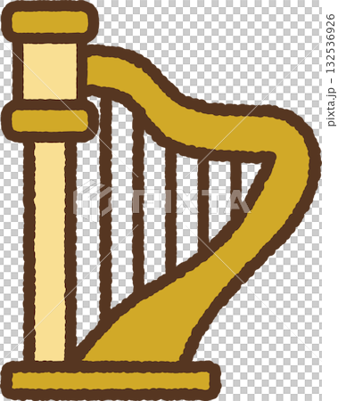 簡單的手繪圖示插圖：豎琴 132536926