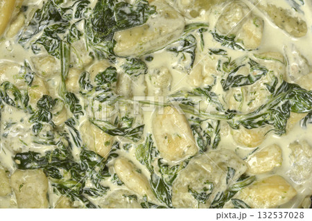 Close Up Creamy Gnocchi Dish 132537028