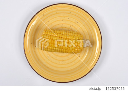 Corn on Yellow Plate 132537033