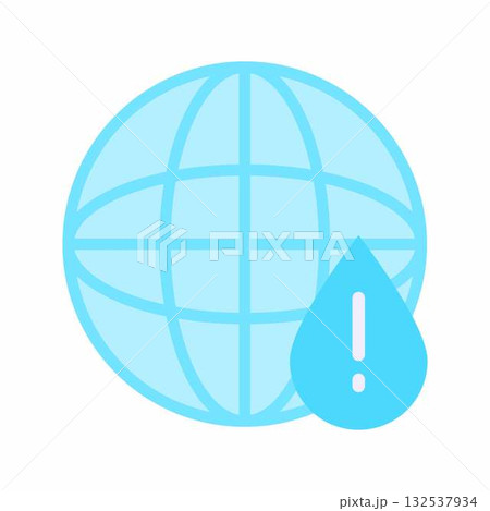 Water Crisis Alert icon vector image. Suitable for mobile apps, web apps and print media. 132537934