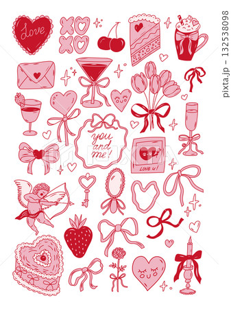 Cute Valentine s Day Love Elements printable Set. 132538098