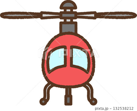 手書き風のシンプルアイコンイラスト　ヘリコプター 132538212