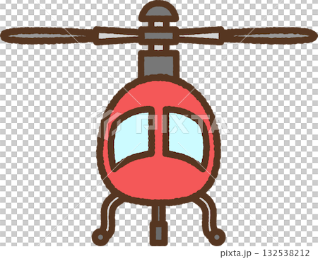 手書き風のシンプルアイコンイラスト　ヘリコプター 132538212