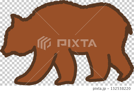 手繪簡約圖示插圖：熊的輪廓 132538220