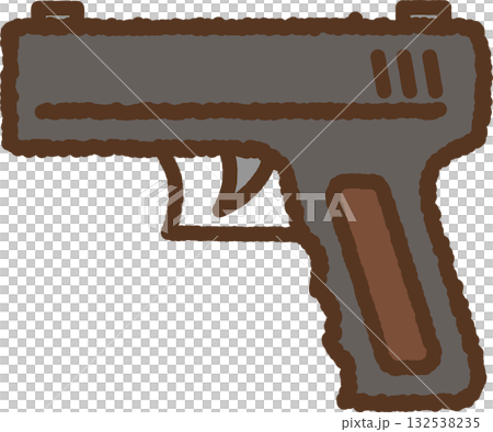 手書き風のシンプルアイコンイラスト　銃 132538235