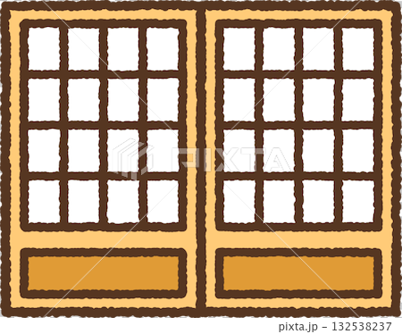 手書き風のシンプルアイコンイラスト　障子 132538237