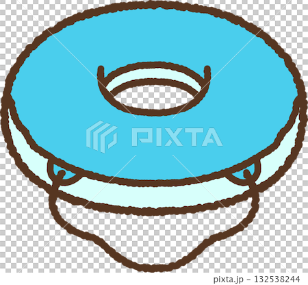 手書き風のシンプルアイコンイラスト 浮き輪 手書き風のシンプルアイコンイラスト 浮き輪 132538244