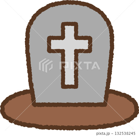 手書き風のシンプルアイコンイラスト　お墓 132538245