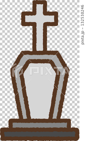 簡單的手繪圖示插圖：墳墓 132538246