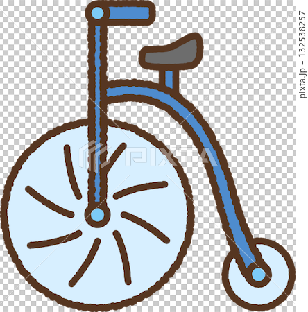 手繪簡約圖示插圖：馬戲團自行車 132538257