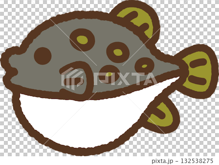 Hand-drawn simple icon illustration of fugu 132538275