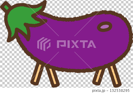 手書き風のシンプルアイコンイラスト　精霊馬 132538295