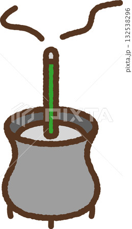 手書き風のシンプルアイコンイラスト　線香 132538296