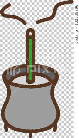 手書き風のシンプルアイコンイラスト　線香 132538296