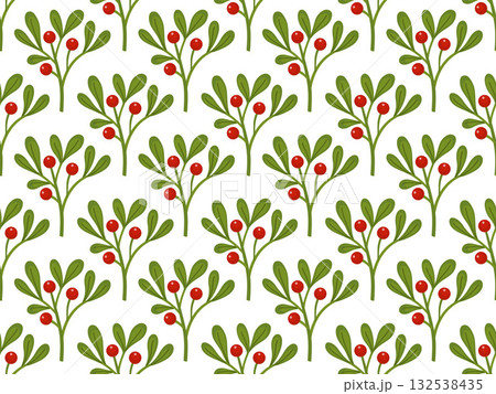 Mistletoe Seamless pattern. Mistletoe Chrisrmas ornament Mistletoe Seamless pattern. Mistletoe Chrisrmas ornament 132538435