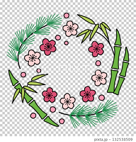 松木、竹子和梅花(也可製成畫框) 松木、竹子和梅花(也可製成畫框) 132538509