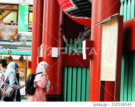 【東京・浅草寺】雷門と大提灯と観光客 132538543