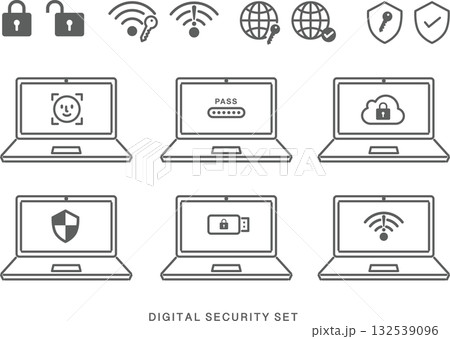 パソコンのデジタルセキュリティセット 132539096