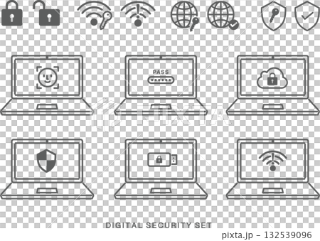 パソコンのデジタルセキュリティセット 132539096