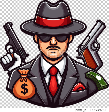 Image of a mafia man wearing a hat Image of a mafia man wearing a hat 132539287