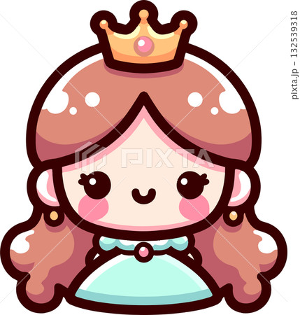 王冠をかぶったお姫様のイラスト 132539318
