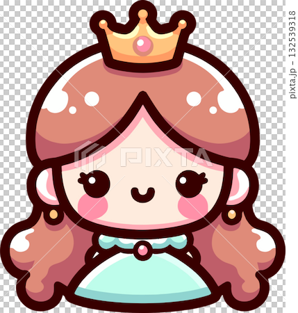 王冠をかぶったお姫様のイラスト 132539318