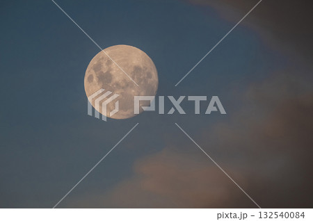 Moon in a sky with clouds,Patagonia Argentina Moon in a sky with clouds,Patagonia Argentina 132540084