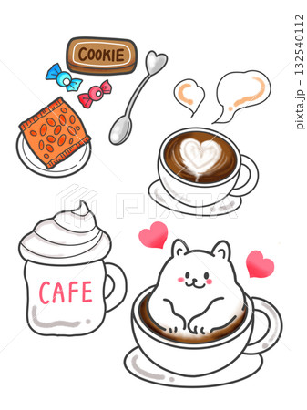 かわいいラテアートセット 132540112