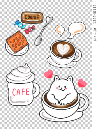 かわいいラテアートセット 132540112