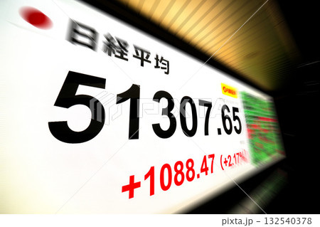 日本の東京都市景観初5万1000円台乗せ・5万1307円65銭株価/終値。爆騰アドテスト寄与＝29日 132540378