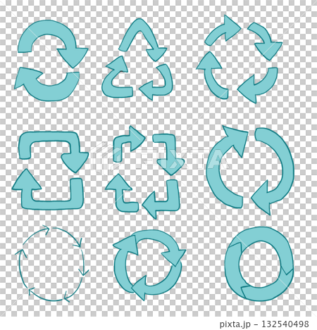 Simple circular arrow icon set Simple circular arrow icon set 132540498