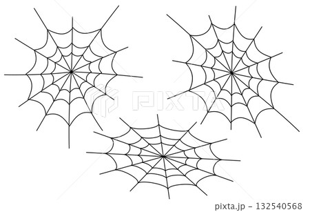 ハロウィンの蜘蛛の巣イラストセット ハロウィンの蜘蛛の巣イラストセット 132540568