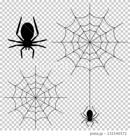 萬聖節蜘蛛和蜘蛛網插圖集 132540572